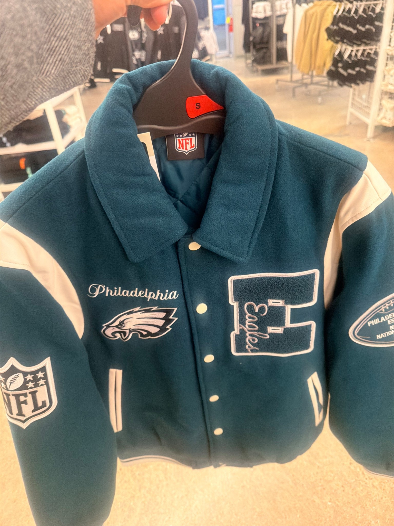 🦅 Game day essential! This Philadelphia Eagles varsity jacket is THE piece you need to rep your team in style. Grab yours now and fly Eagles fly! #LTK #Eagles #PhillySpecial #GameDayStyle #EaglesPride #NFLStyle

#LTKootd #LTKvlog #LTKgrwm