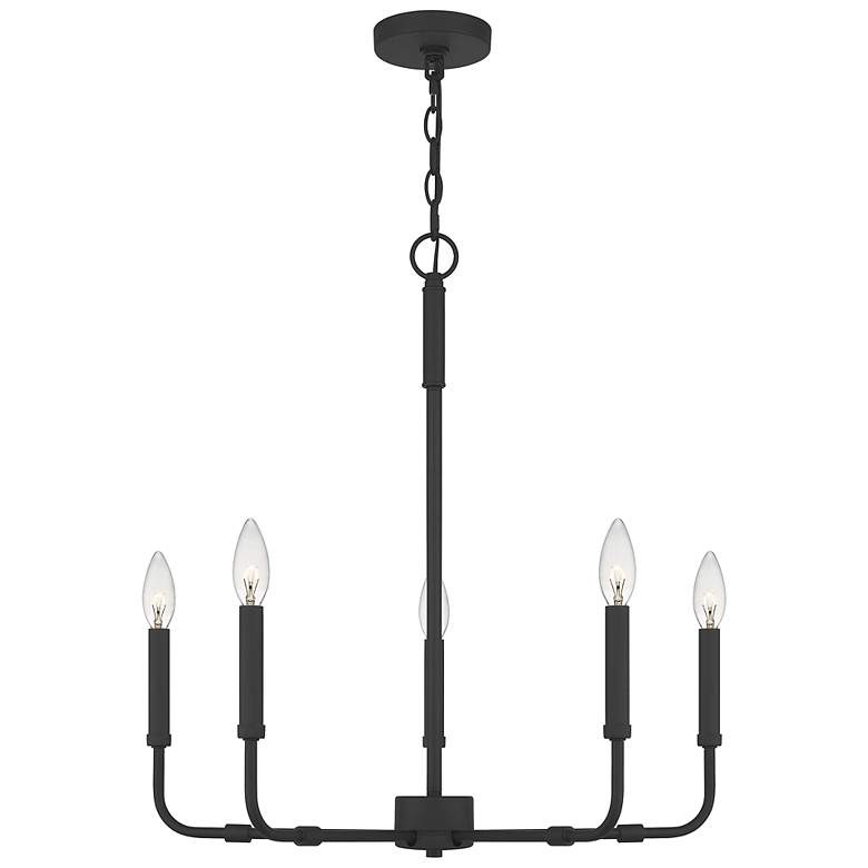 Quoizel Abner 24" Wide Matte Black Metal 5-Light Chandelier - #264A2 | Lamps Plus | Lamps Plus