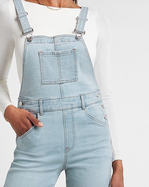Light Wash Straight Jean Overalls | Express