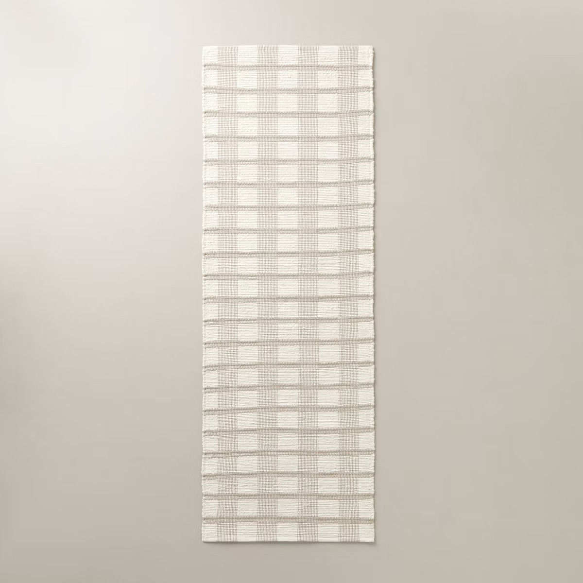 Rib Stripe Plaid Handmade Woven Area Rug Tan/Cream/Khaki - Hearth & Hand™ with Magnolia | Target