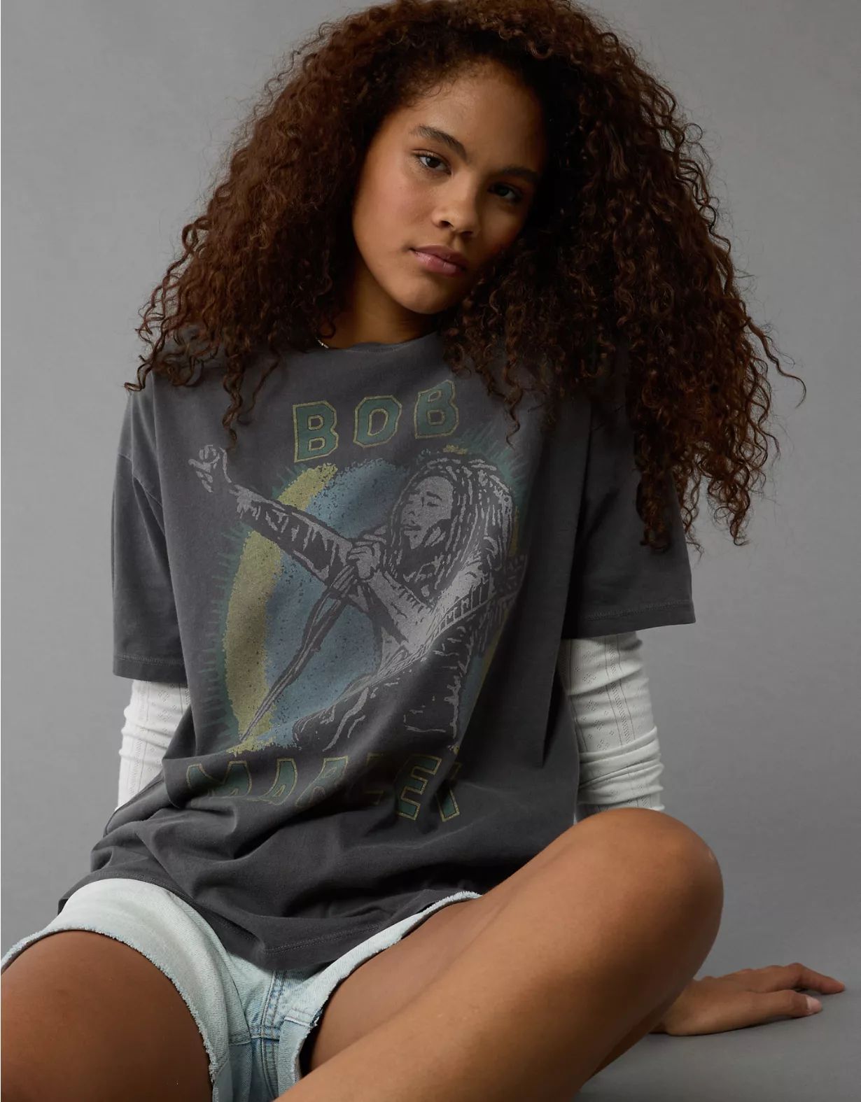 AE Oversized Bob Marley Graphic T-Shirt | American Eagle Outfitters (US & CA)