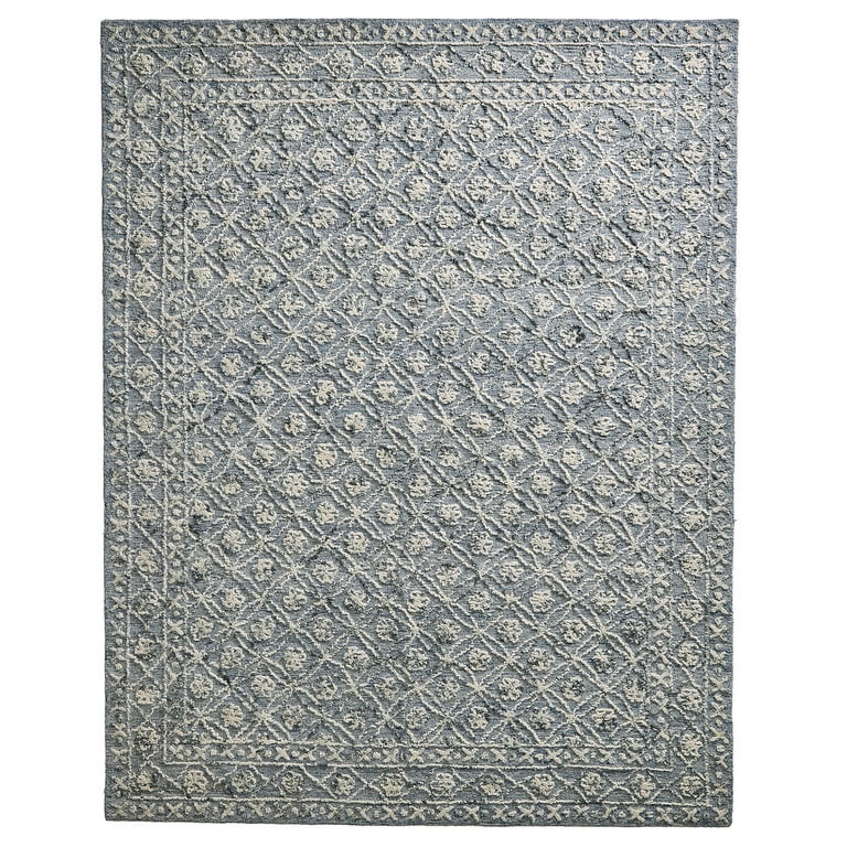 Better Homes & Gardens Blue/Silver Floral Trellis Indoor Area Rug, 8' x 10' | Walmart (US)