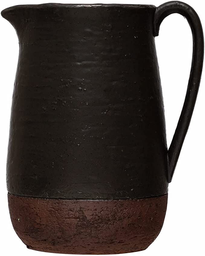 Amazon.com: Creative Co-Op Stoneware, Reactive Glaze Pitcher, 7" L x 6" W x 9" H, Black : Home & ... | Amazon (US)