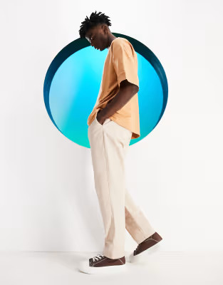 ASOS DESIGN Circular Design skater chinos in beige | ASOS (Global)