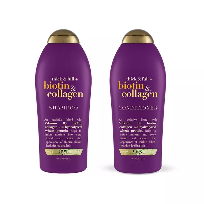 OGX Biotin & Collagen Salon Size  Shampoo and Conditioner - 2pc/25.4 fl oz | Target