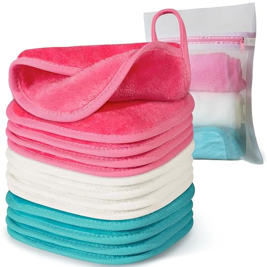 Makeup Remover Cloth, 6" x 6" Make Up Towels Reusable Face Cloth for Washing Face, Makeup Remover... | Amazon (US)