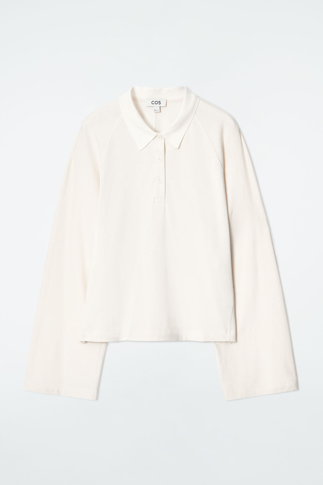 BOXY LONG-SLEEVED POLO SHIRT - ECRU - Tops - COS | COS (US)