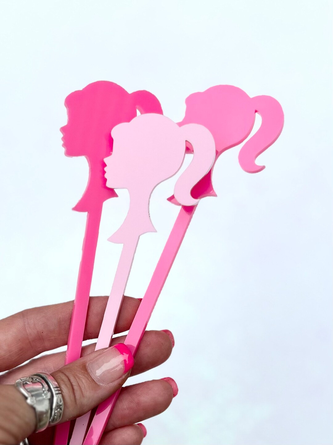 Barbie Stir Stick Barbie Head Barbie Party Decor Drink Birthday Decor Party Girl Pink Hot Pink Ac... | Etsy (US)