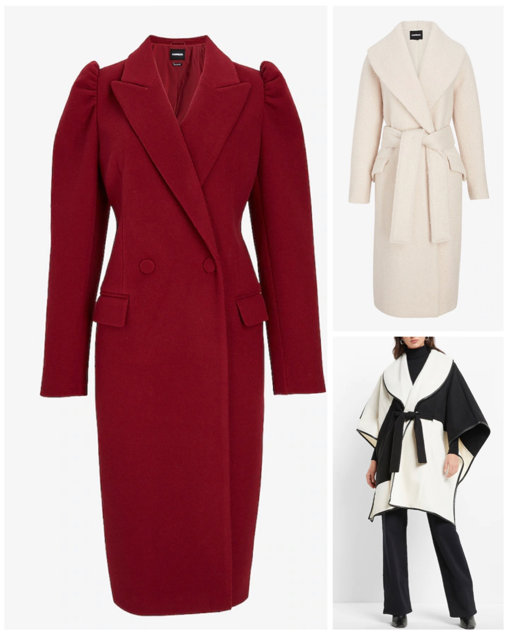 Wool blend coats, trench coats, and colorblock wrap poncho that is so elegant! 

#LTKSeasonal #LTKworkwear #LTKsalealert