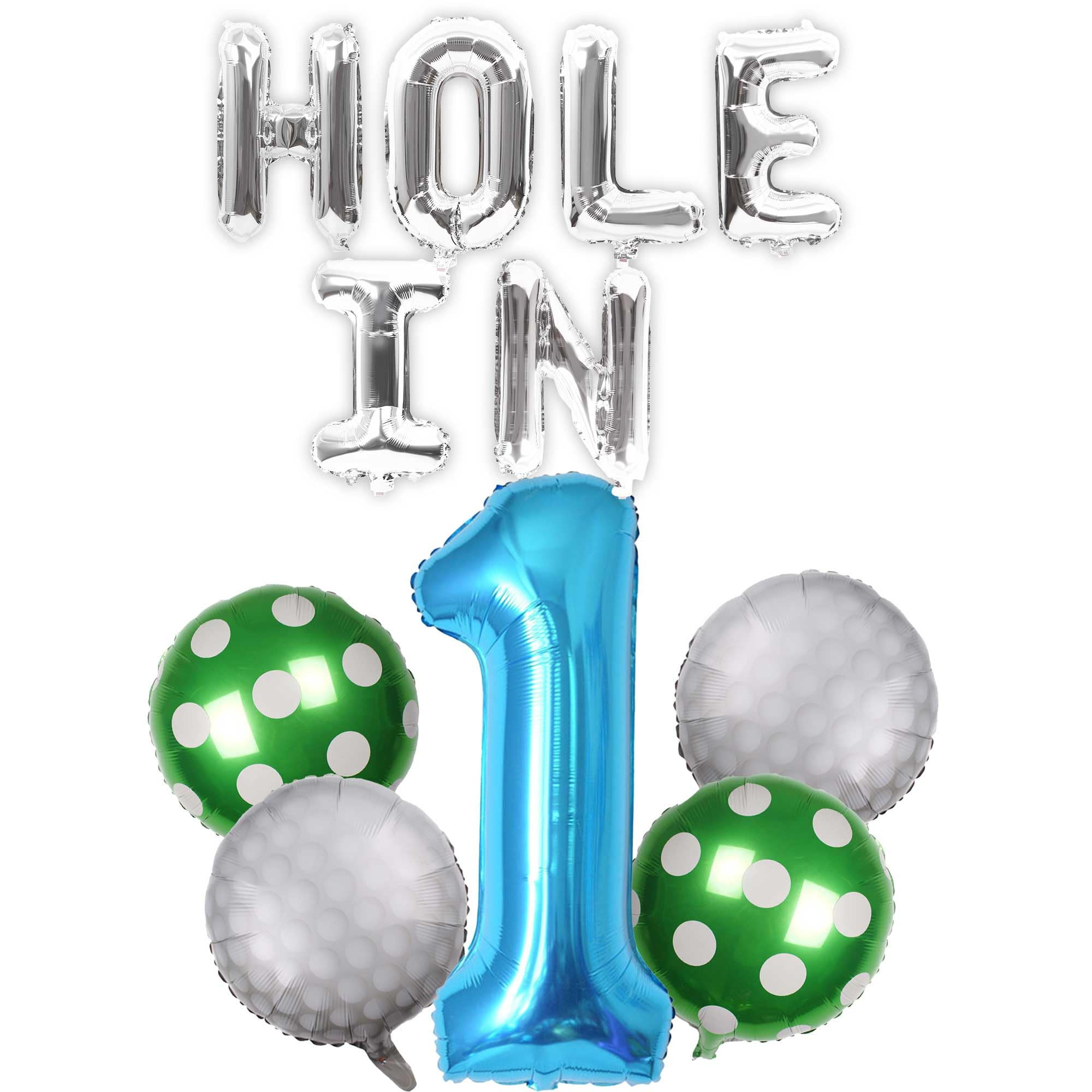 Hole in One Birthday Decorations for Boys Golf Themed Birthday, Hole in One Golf Ball Balloons Bl... | Amazon (US)