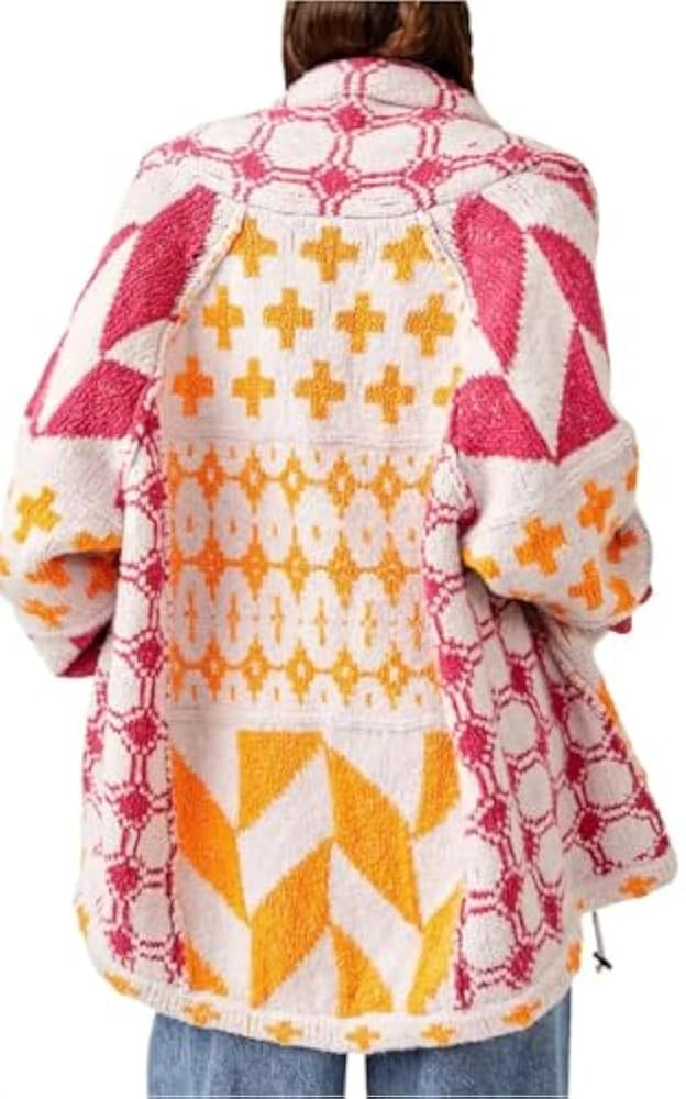 Women's Casual Cardigan Sweaters Print Button Down Shawl Long Sleeve Pullover Sweater Coats Y2k O... | Amazon (US)