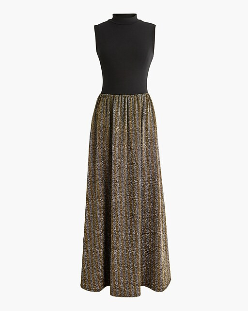 Mockneck mixed-media sparkle dress | J.Crew Factory