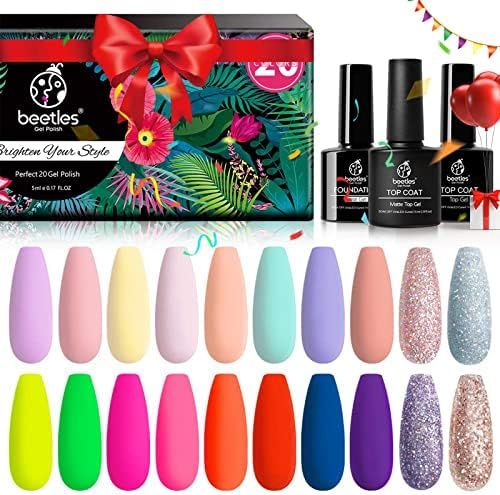 Beetles Gel Nail Polish Set-Spring into Summer Collection 20 Colors Gel Nail Polish Pastel Yellow... | Amazon (US)