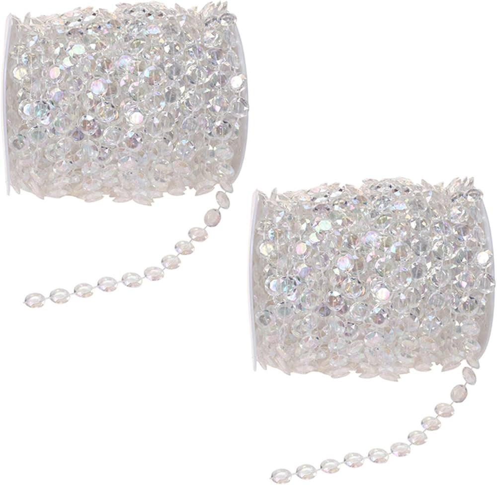 Acrylic Clear Crystal Beads Diamond Garland Strands Rhinestone by Roll for DIY Doorway Beads Stri... | Amazon (US)
