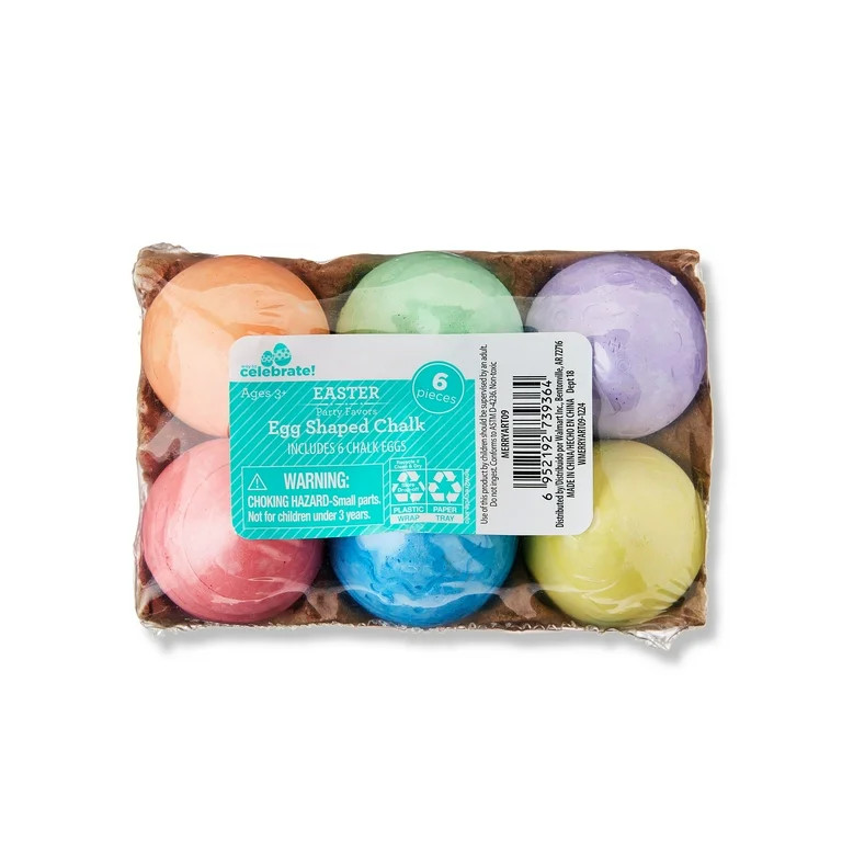 Easter Multicolor Egg Shaped Chalk, 6 Pieces, by Way To Celebrate | Walmart (US)