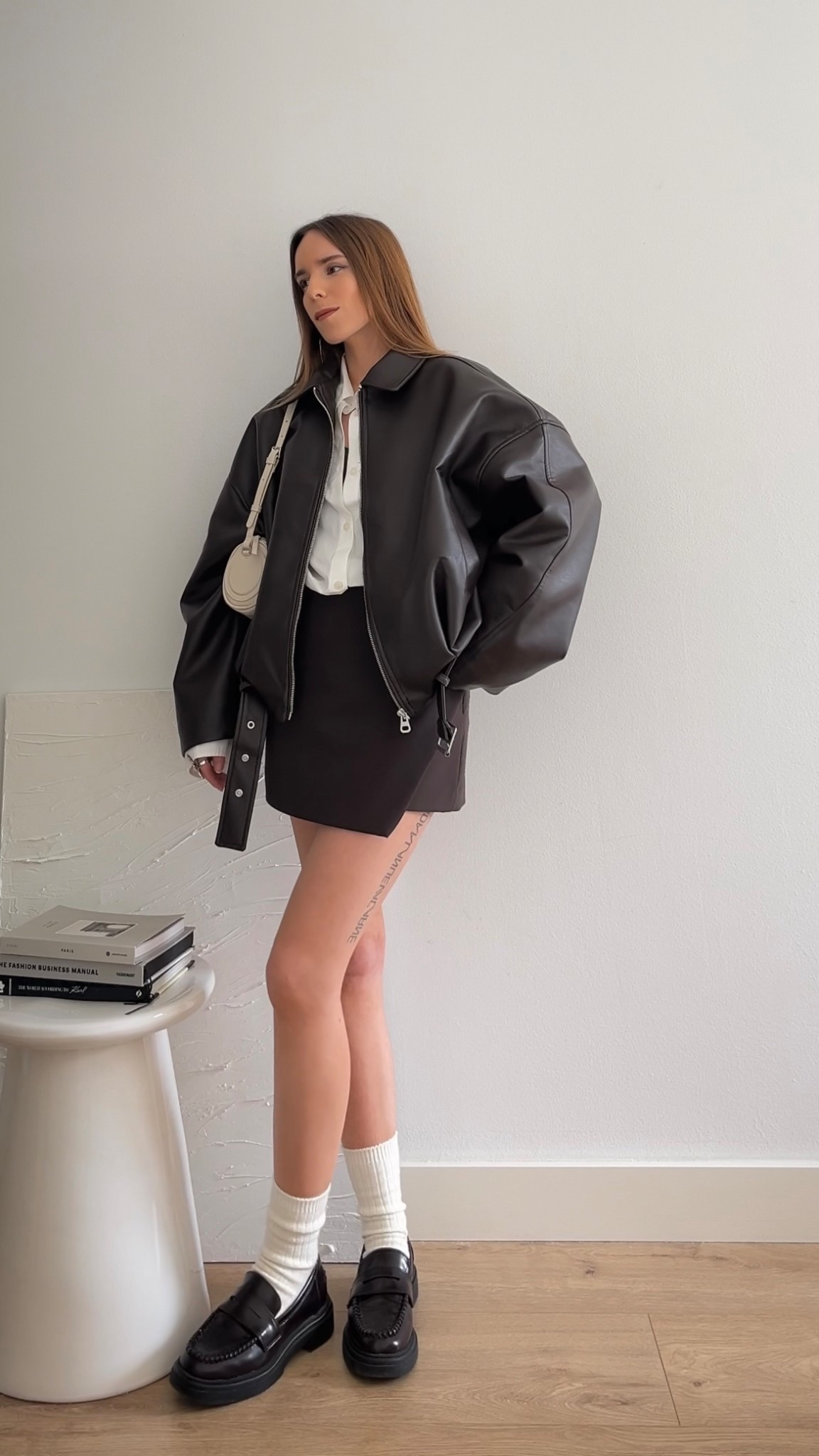 Brown bomber jacket & mini skirt for spring 🔗

#LTKStyleTip #LTKFindsUnder50 #LTKPetite