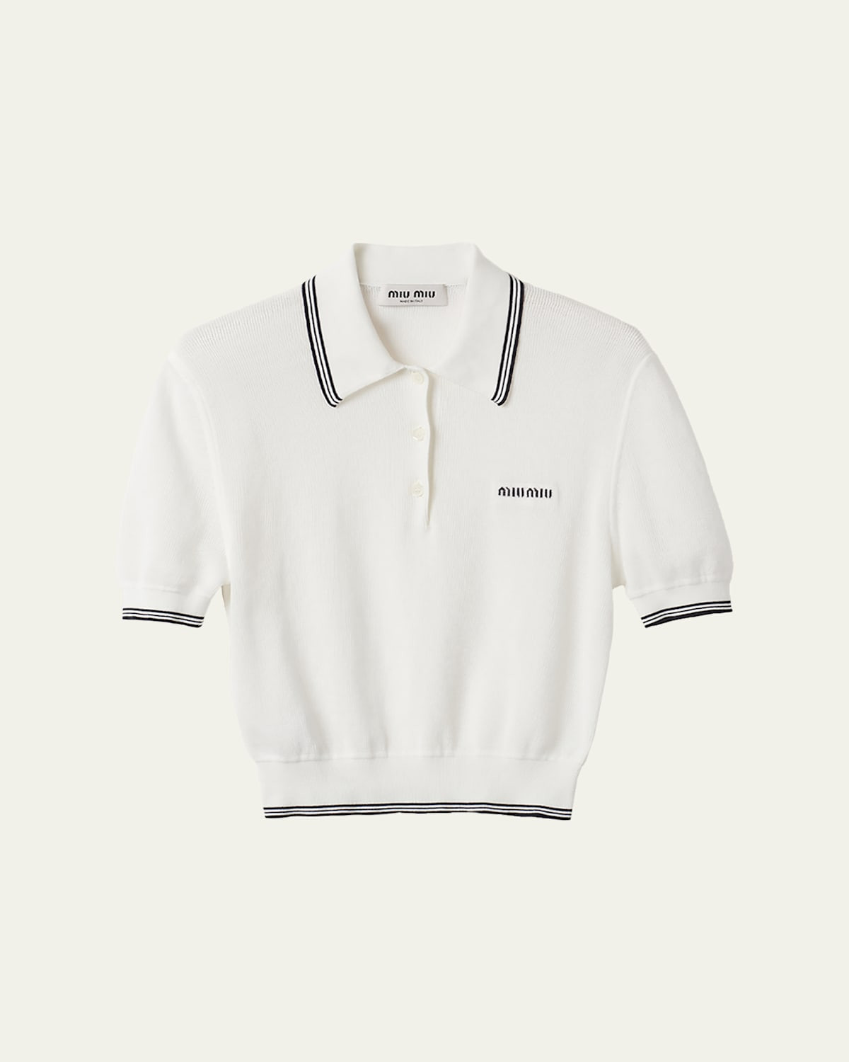 Short-Sleeve Crop Polo Shirt | Bergdorf Goodman