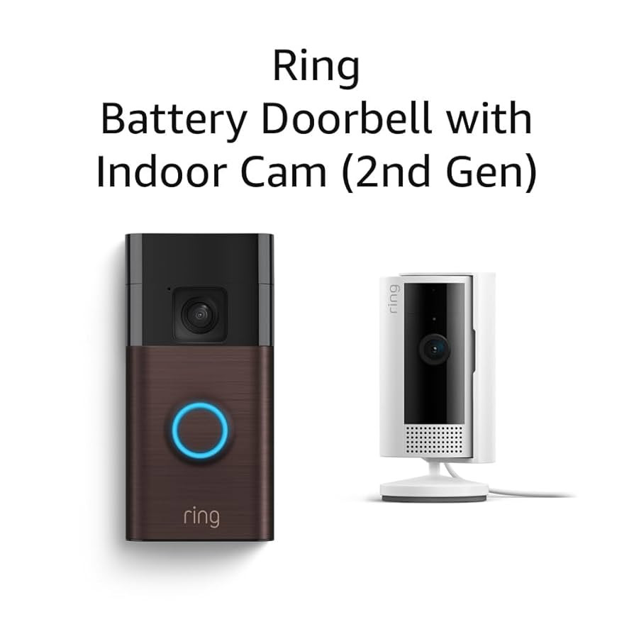Ring Battery Doorbell with Ring Indoor Cam 2nd Gen (White) | Amazon (US)