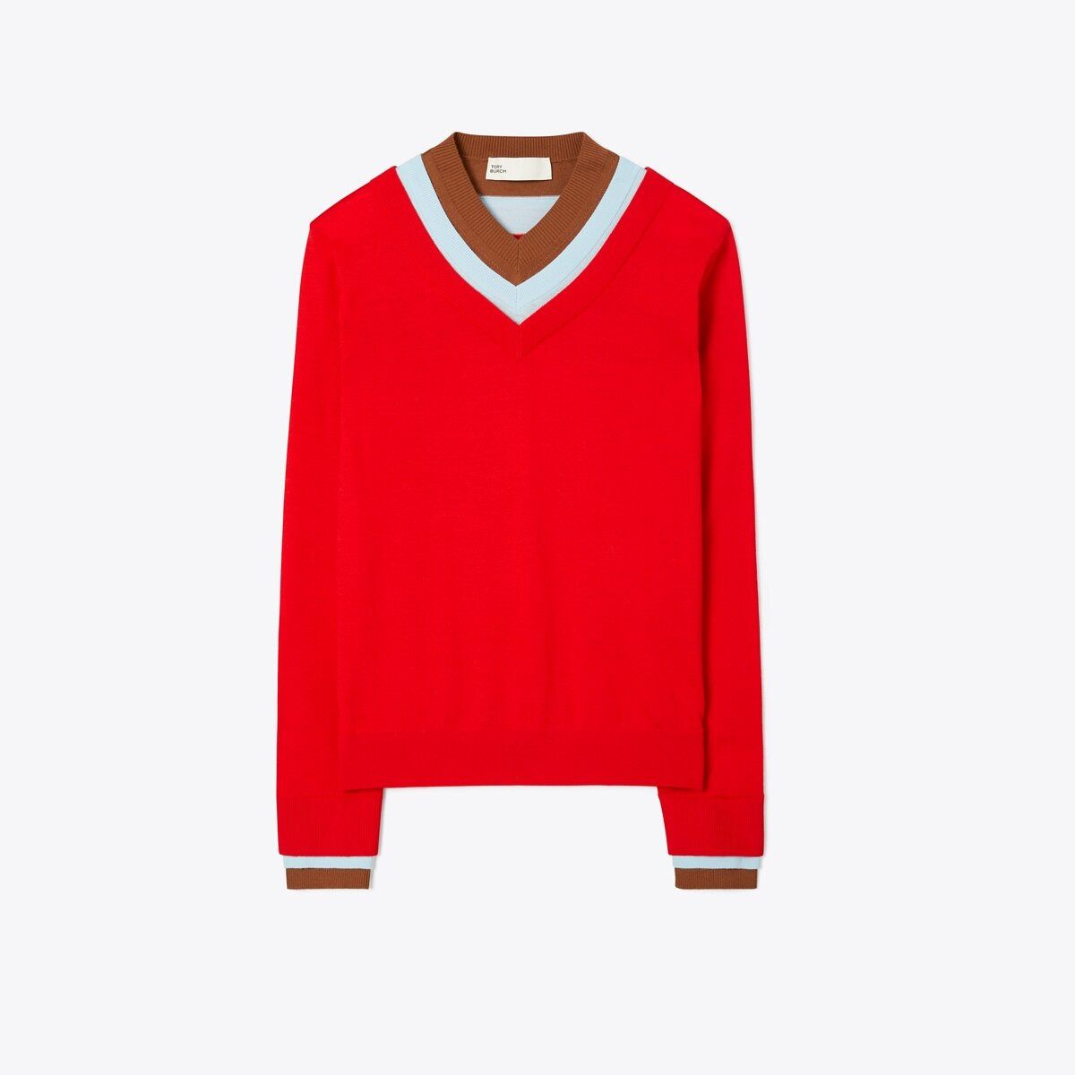 Triple Layer Colorblock Sweater: Women's Designer Sweaters | Tory Burch | Tory Burch (US)