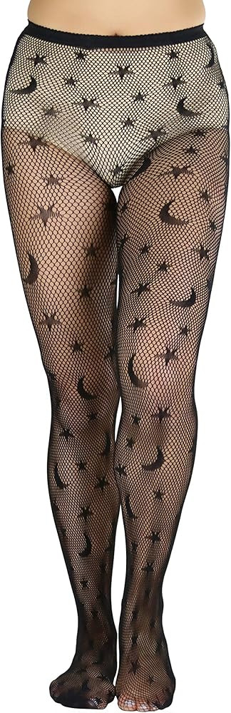 ToBeInStyle Women's Mystical Celestial Fishnet Tights | Amazon (US)