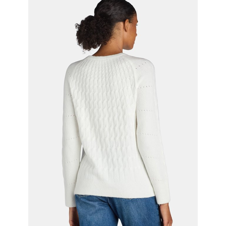 Time and Tru Women's Place Cable Pullover Sweater, Size XS-XXXL - Walmart.com | Walmart (US)
