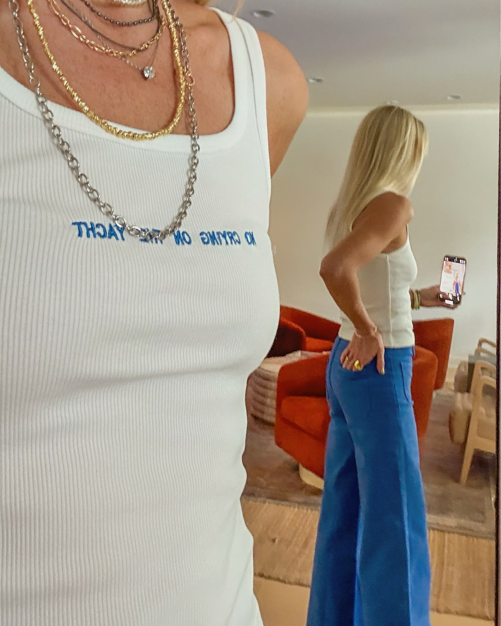 Yellow The Label “No Crying on the Yacht” tank, Mother Petites wide-leg pants in snorkel blue, YETI Daytrip Cooler Tote. ⚓️ A bold yet wearable look that shifts from late summer into early fall style.
🛥️
#colortrends2025 widelegpants #falloutfitideas #snorkelblue transitionalstyle #fallfashion #everydaystyle #utilitytote #YETIbag #fallstyleidea #hotfall #texasfall 

 

#LTKSeasonal #LTKStyleTip #LTKTravel