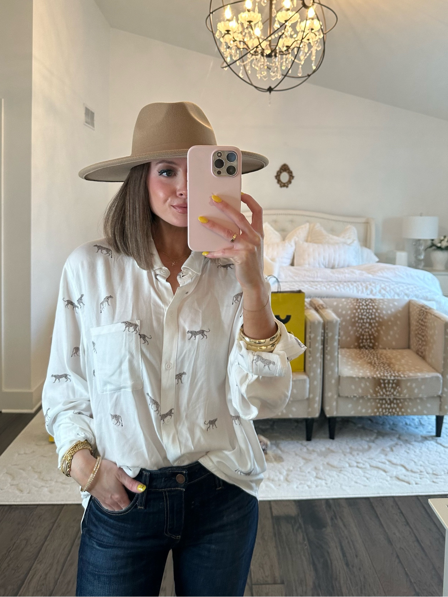 treasure and bond hat 
rails leopard shirt (sized up from xs to lrg)

#LTKxNSale