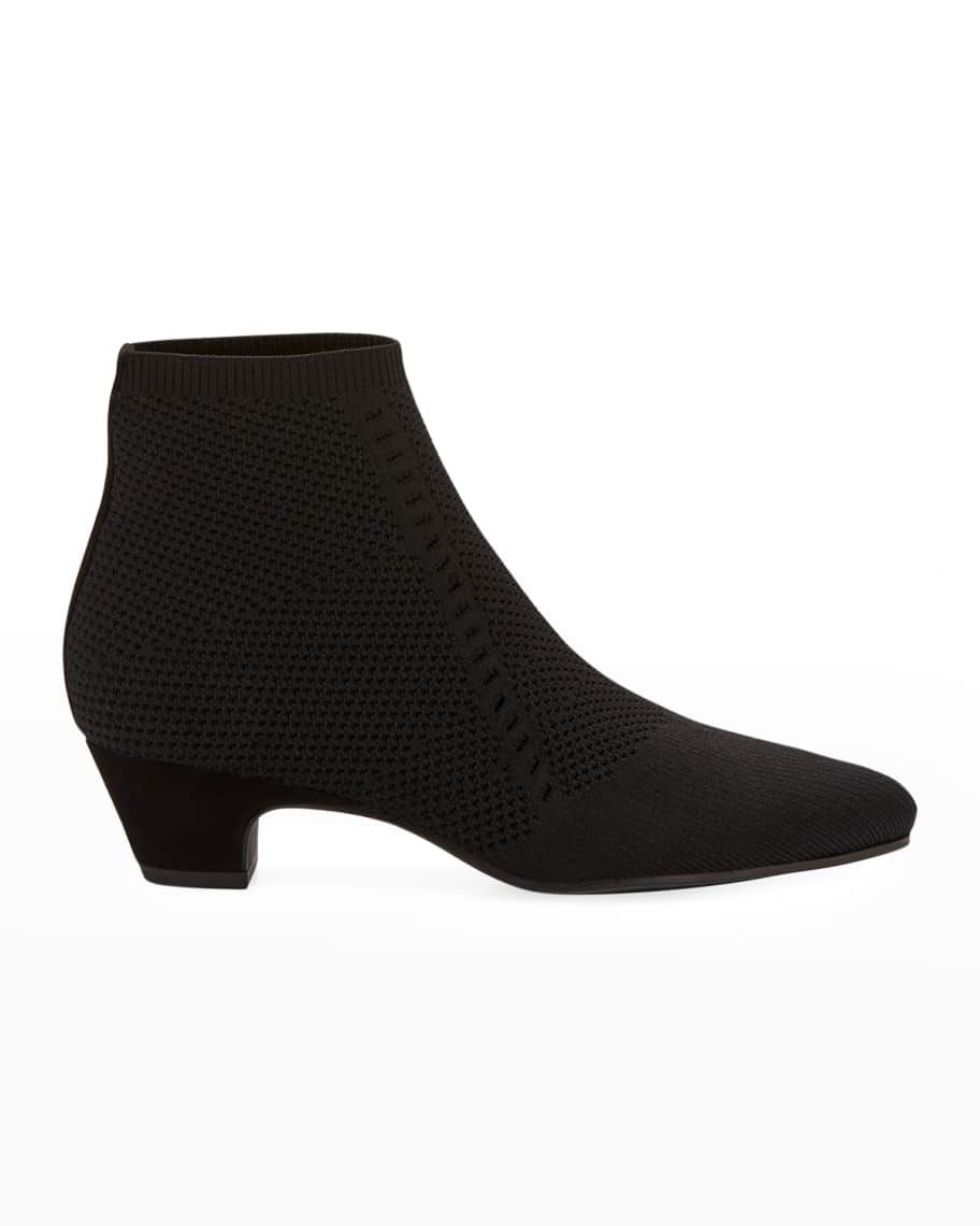 Eileen Fisher Purl Stretch-Knit Fabric Booties | Neiman Marcus
