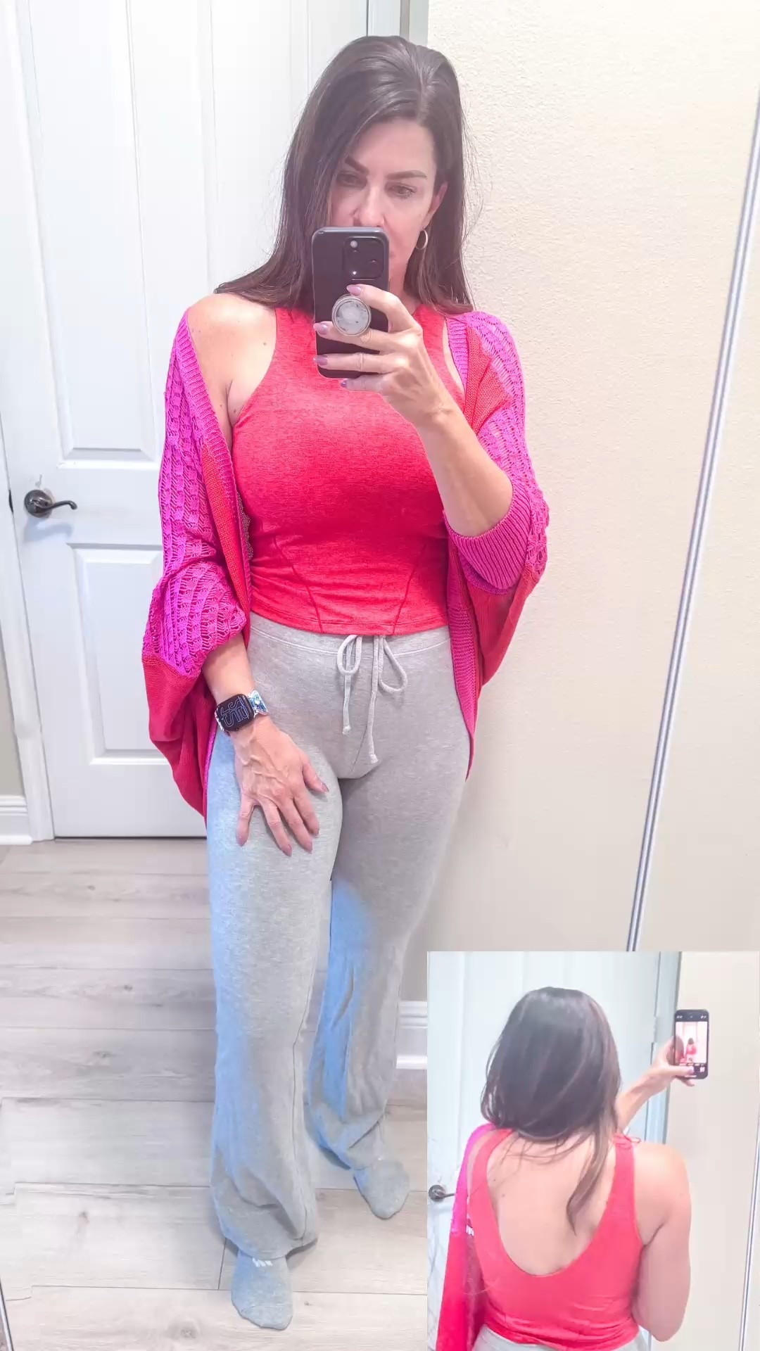 Loving these light weight Alo sweat pants with a slight flair and so soft. Top is perfect for workouts with a built in bra and the prettiest color salsa! Throw a cardigan on top for running errands or just more coverage. This piece is Dani & Davi couldn’t link it. #comfortclothes #shopmystyle #jennycannon #buffbunny #alo

#LTKStyleTip #LTKOver40 #LTKActive