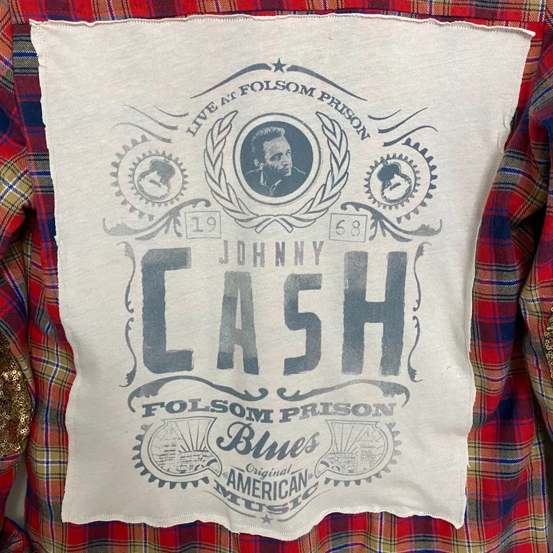 Plaid button down with band tee - unisex clothing - upcycled clothing - plaid top - band tees - g... | Etsy (US)