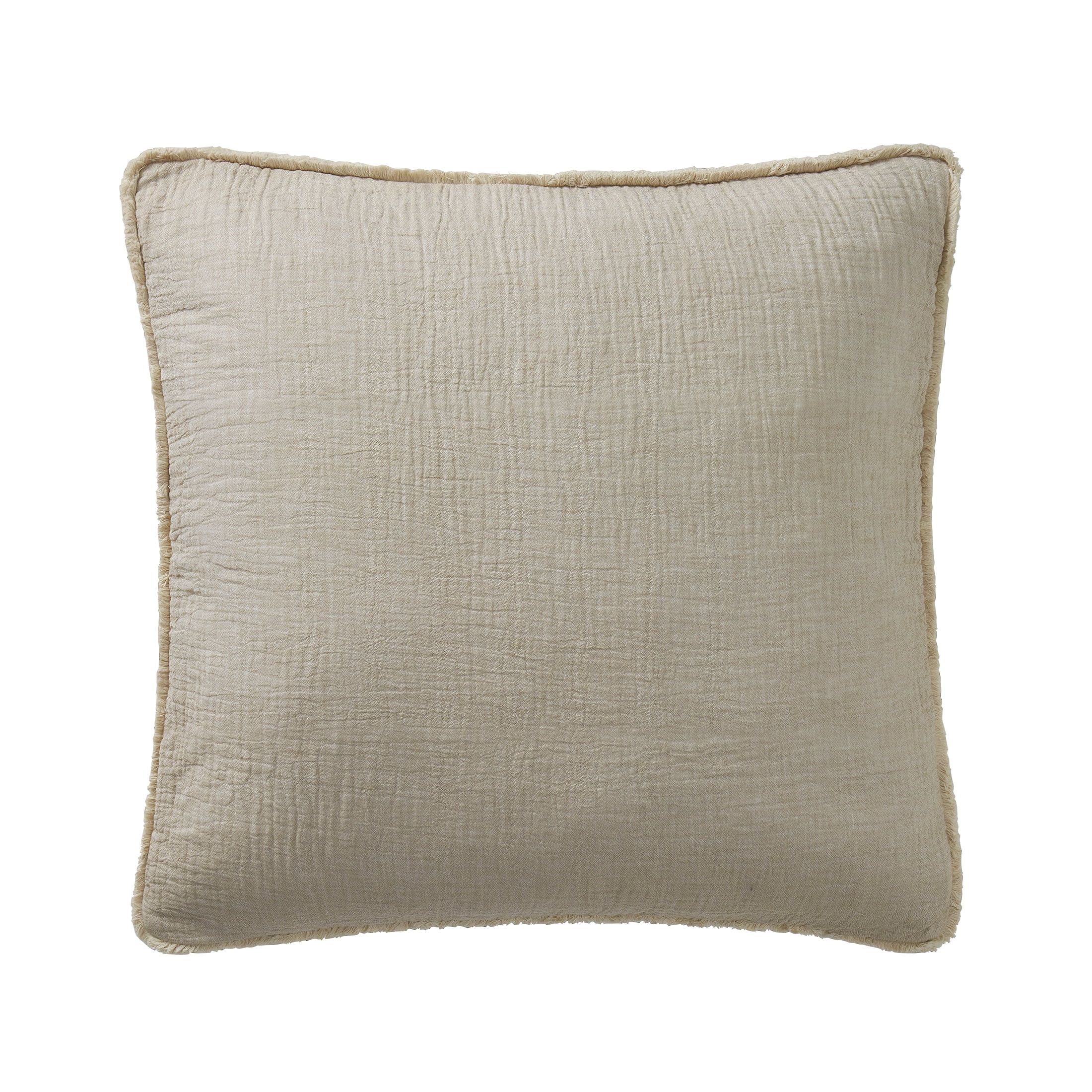 Better Homes & Gardens 22" x 22" Light Brown Oversized Cotton Gauze Fringe Pillow | Walmart (US)