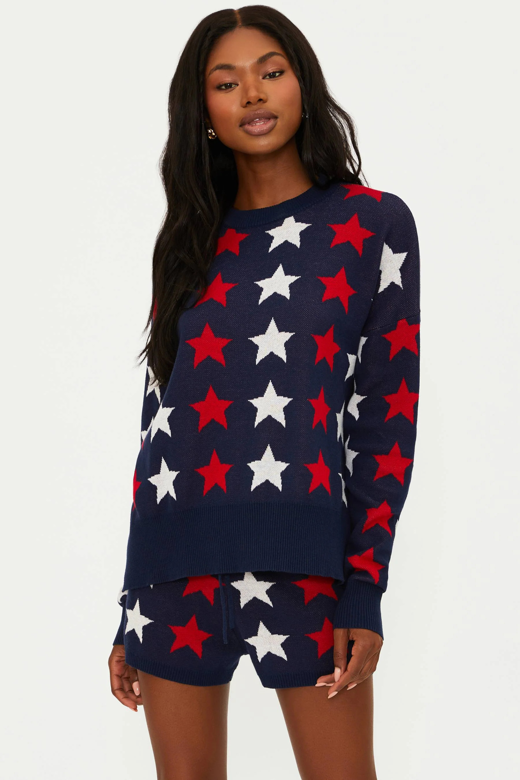 Callie Sweater Americana Stars | Red White Blue Sweater | Beach Riot | Beach Riot
