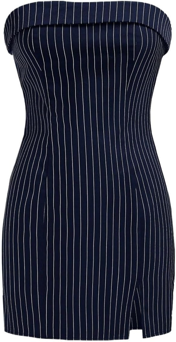 Women Summer Dresses Sleeveless Striped Strapless Dress | Amazon (US)
