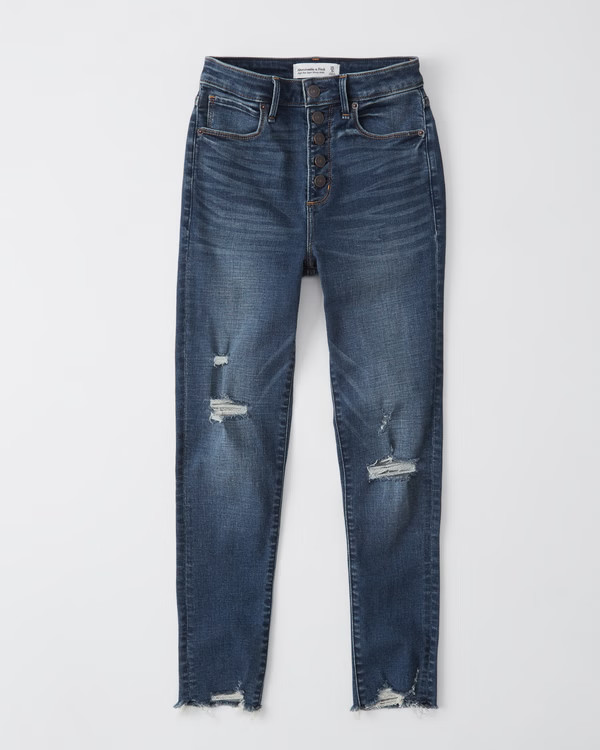 Curve Love High Rise Super Skinny Ankle Jeans | Abercrombie & Fitch (US)