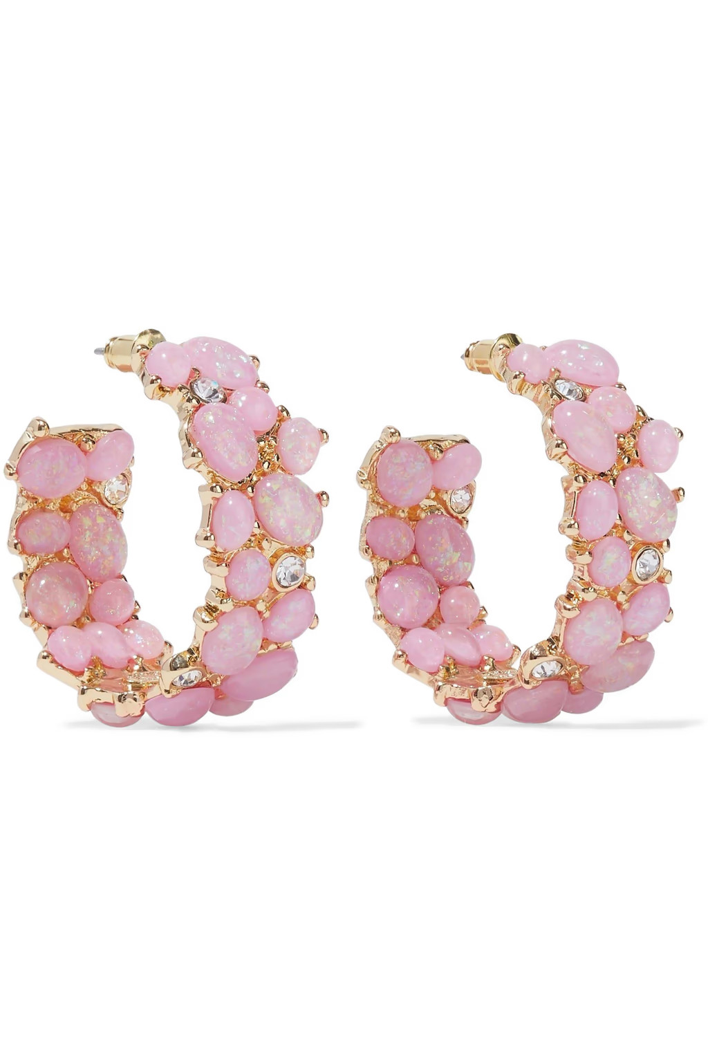 KENNETH JAY LANEGold-tone, stone and crystal hoop earrings | The Outnet (UK and Europe)