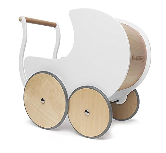 Kinderfeets Wooden Doll Pram/Walker (White) | Amazon (US)