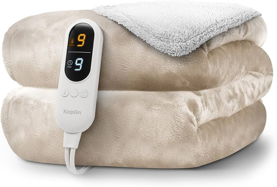 KEPLIN Large Electric Heated Throw Blanket - Electric Heated Blanket Throw for Bedspread 9 Heat S... | Amazon (UK)