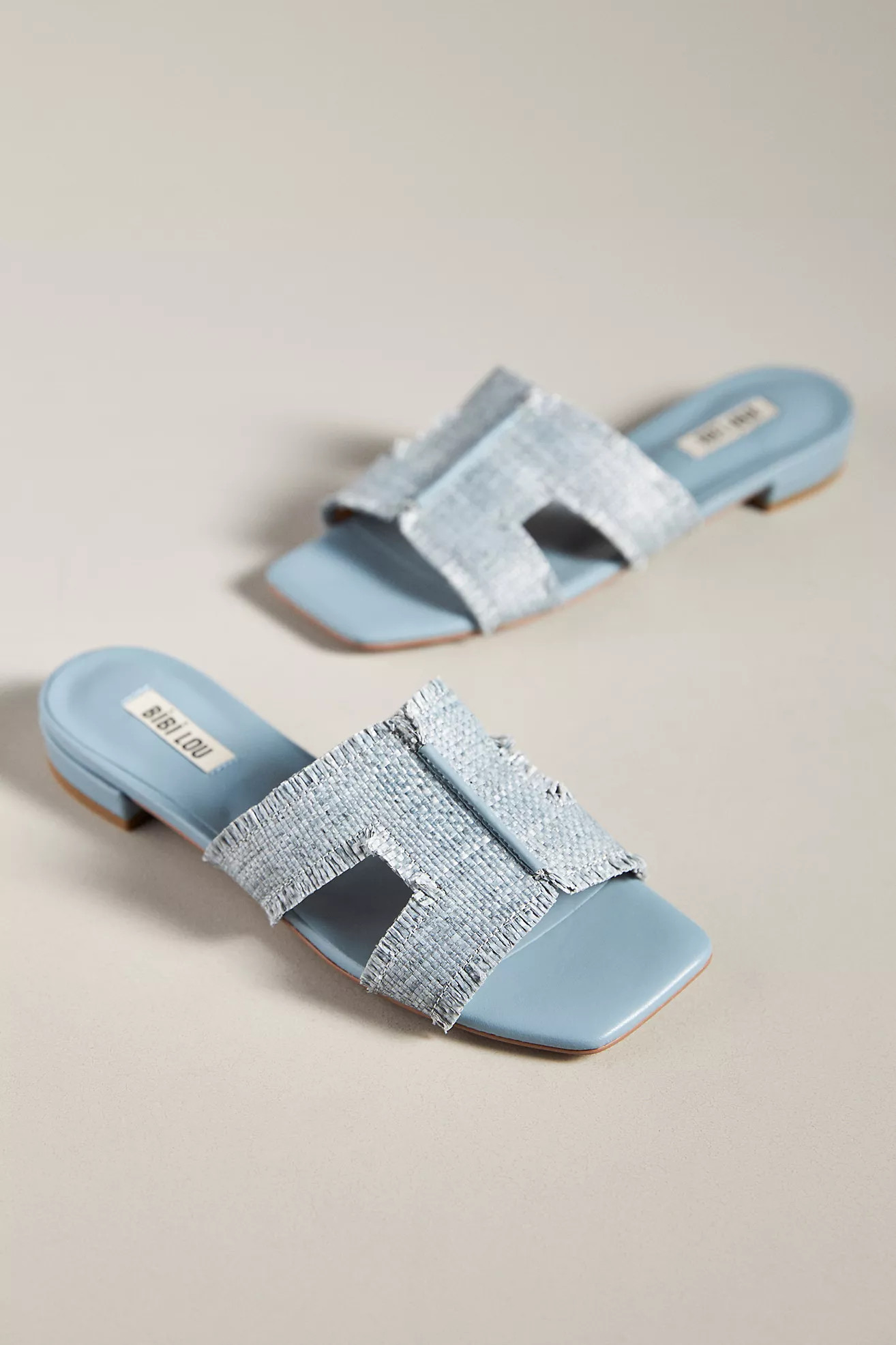 Bibi Lou Raffia Slide Sandals | Anthropologie (US)