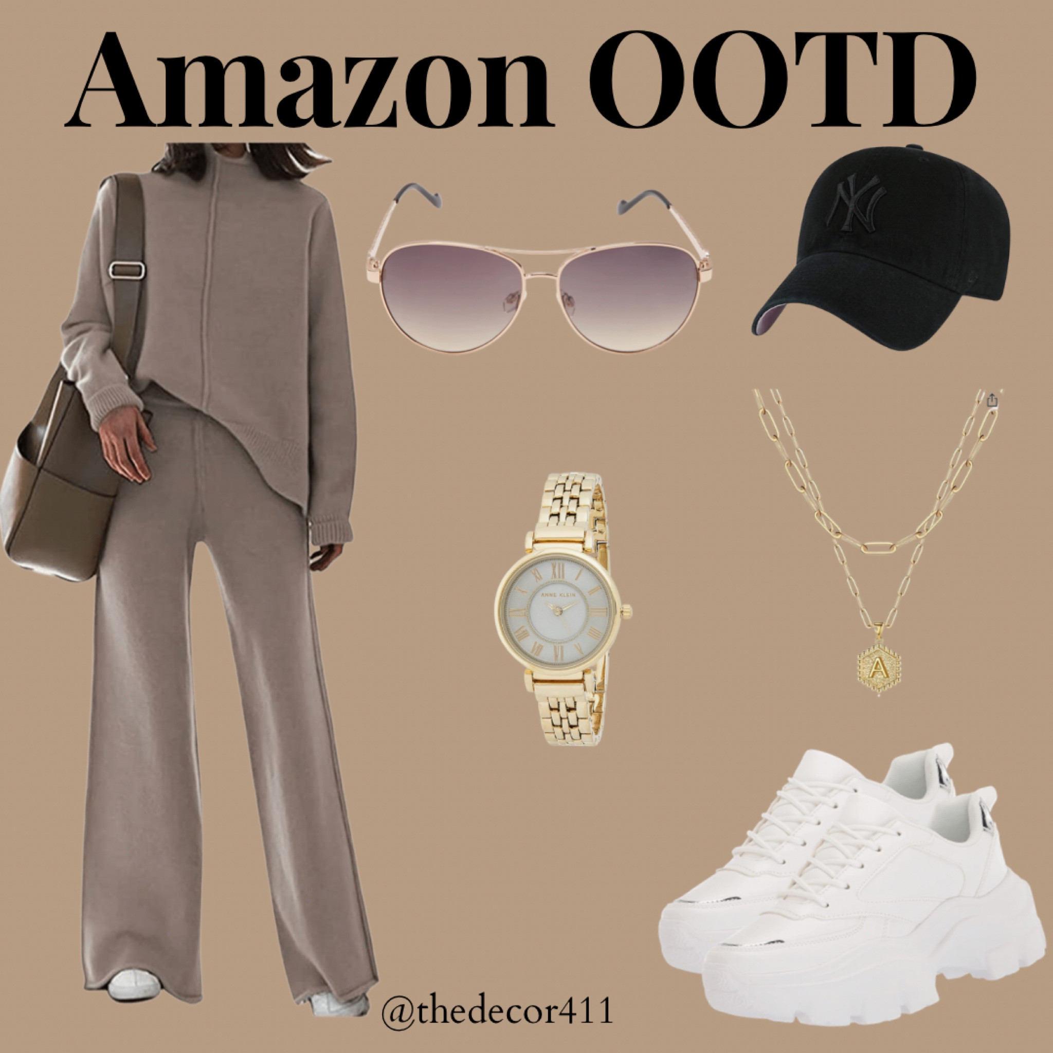 Amazon casual fall ootd
Two piece active, two piece lounge set, white sneakers, sunglasses, ball cap, la cap, hat, watch, necklace, jewelry, travel outfit, travel inspo, comfy outfit, casual fit, neutral outfit, back to school, earrings, lounge wear, chunky white sneakers, quilted crossbody

#LTKtravel #LTKworkwear #LTKSeasonal