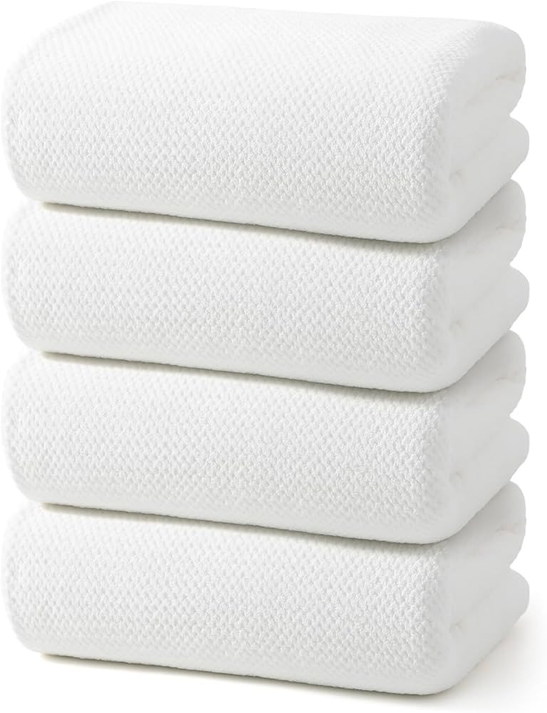 REDKISS 4 Pack Premium Bath Towels, Plush Coral Fleece Towels for Bathroom, Extra Large Bath Towe... | Amazon (US)