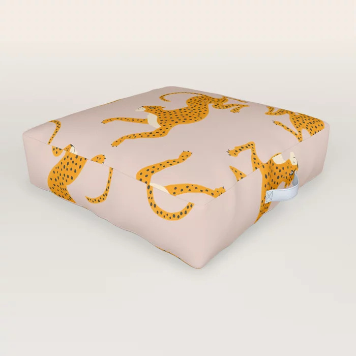 Leopard Race - pink Outdoor Floor Cushion | Society6