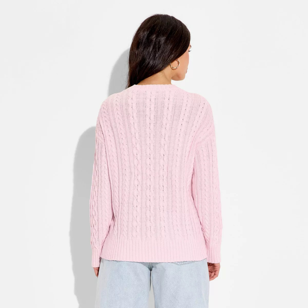 Women's Crewneck Americana Flag Pullover Sweater - Wild Fable\u2122 Light Pink Flags XL | Target