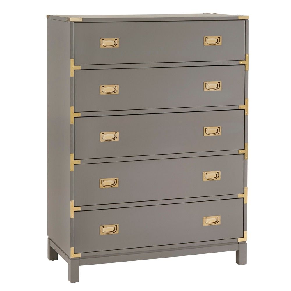 Borden Campaign 5-Drawer Chest - Gray - Inspire Q | Target