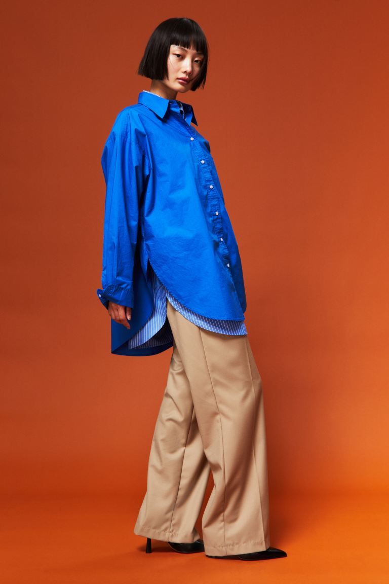 Oversized katoenen overhemdblouse | H&M (DE, AT, CH, DK, NL, NO, FI)