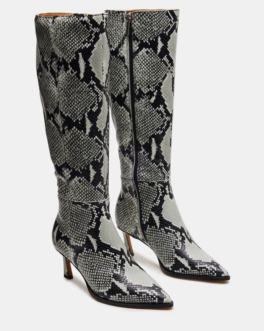 LUCID Snake Pointed Toe Kitten Heel Boot | Women's Boots | Steve Madden (US)