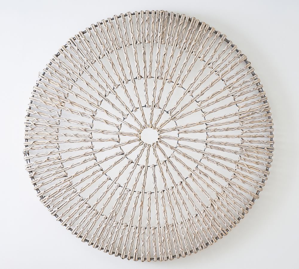 Handwoven Willow Wheel Wall Art - White | Pottery Barn (US)