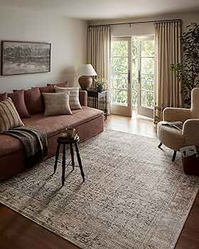 Loloi Amber Lewis x Loloi Georgie Collection GER-09 Multi / Spice, 2'-6" x 9'-6", 0.19" Thick Run... | Amazon (US)