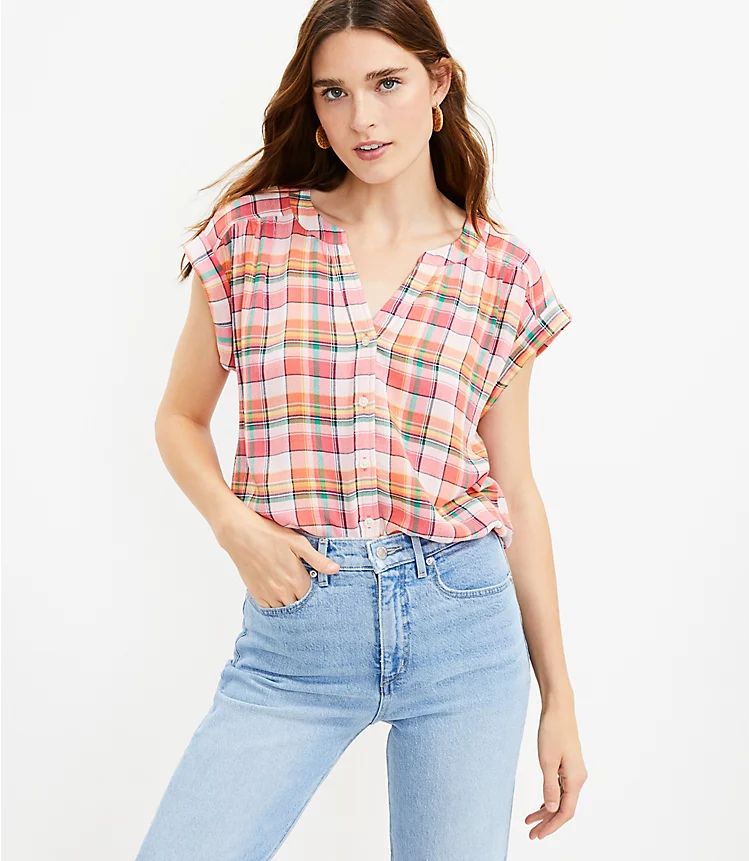 Plaid Dolman Shirt | LOFT | LOFT