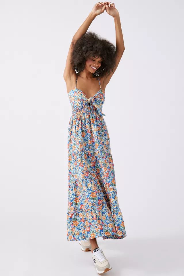 Dress Forum Floral Tie-Front Midi Dress | Urban Outfitters (US and RoW)