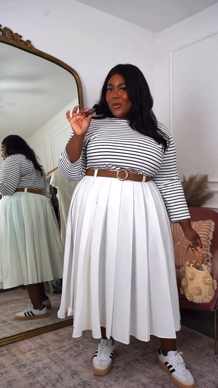 Walmart has been coming out with so many cute pieces perfect for spring vacation!

Top XXL 
Skirt - linked something similar 

Plus Size Fashion, Pleated Skirt Outfit, Nautical inspired Outfit

#LTKfindsunder100 #LTKfindsunder50 #LTKplussize